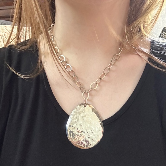 Silpada Retired Sterling Silver Hammered Teardrop Necklace - Picture 5 of 5